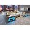 U shaped large LED lights modern design couch sectional leather sofa living room sofa set
