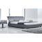 America modern design LED night light wooden structure master bedroom furniture leather soft bed frame