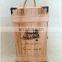 Customized Unfinished silk screen printing Pine double Bottle Wooden Wine Box