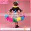 Wedding dress design kids, feather bubble colorful dress for kids 1-9 years old