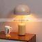 2022 New White Metal Mushroom Shade Wooden Base Desk Light Living Room Reading Table Lamp for Home Decor