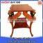 Dragonfly design triangle shaped round corner double layer wooden coffee table