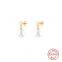 S925 sterling silver flower pearl earrings studs with diamond