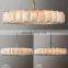 Modern Alabaster Square Block Pendants Chandelier Lighting fixture For Living Room Dining Room Kitchen Island Foyer Lobby
