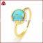 Natural Gold filled Ring with 8mm Turquoise stone Gemstone ring