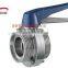 China stainless steel manual screw butterfly valve