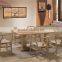 Antique wood dining table and chair set
