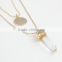Monogram disc pendent layers delicate necklace