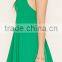 2016 China supplier OEM fashionable halter pleated woven mini dress