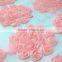 Korea fashion mesh bottom chiffon flower laser embroidery lace fabric for wedding dress