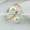 fashionable plastic pearls metal wire napkin rings