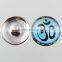 Fashion Snap Jewelry 18mm Glass OM Yoga Ginger Snap Button