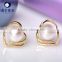 cultured akoya stud earrings pearl gold of love shape for bridal