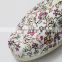 Beautiful floral painting canvas flat shoes eva outsole women slip on shoes