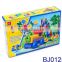 Wholesale plastic kids toy funny carton block intelligent building brick train