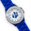New Blue Geneva Crystal Jelly Gel Silicon Teenagers Girls Women's Wrist Watches