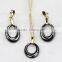 Black stainless steel accessory ceramic jewelry set