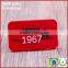 Private indonesia red shield shape pvc label for suitcase flannel shirt