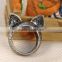 Antique Vintage Bronze Style Kawaii Kitty Cat Ear Metal Costume Jewellery Ring
