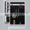Mini Floor Standing Wooden Furniture Chinese Mirrored Jewelry Cabinet with Classic Design and Special Texture Door Surface