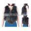 Women fashion stylish raccoon fur gilet raccoon patch fur waistcoat KZ150117