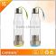 Portable clear plastic tea strainer sport water bottle