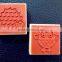 wooden rubber square stamp