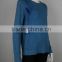 Ladies' round neck long sleeve pullover knitted sweater with dirty wash &hand spray