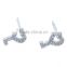 925 sterling silver key shape stud earring for girls wholesale
