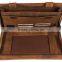 Boshiho customized luxury genuine leather portfolio folder with zipper