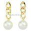 Diamond latest design gold chian big pearl earring