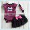 halloween cheap boutique 100% Cotton Baby Girl Clothing sets Plain Baby Romper Set with tutu skirts and headband