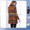 2016 fashion ladies england plaid dress women winter double breasted coat