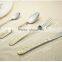 High-grad12PCS Gold Plated Flower Handle Mirror Polish Stainless Steel Flatware Set Knife Fork Spoon CountryStyle Dinnerware C80
