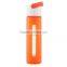 Easy-to-go passion orange glass bottle silicone protective shell
