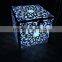 stainless steel frame square table with LED light for wedding party