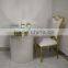 Hot selling Brushed Gold modern glass and stainless steel coffee table