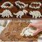 Set of 3-pieces Baking Cookie Cutters Cake Decoration Dinosaur Skeleton Fossil Dinosaur Fossil Cookie Making Molds Stamps