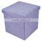 Purple Cube Foldable Seat Foot Rest Stool Seat Storage Ottoman
