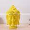 Resin or customer pointed plastic yellow buddha head sculpture