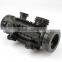 Compact red green dot riflescope with red laser attached