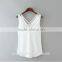 New Spring Summer Tops Women Sleeveless V-neck Chiffon Tops