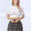 Accept Mini Quantity Order Factory Price New fashion White colour stripe women crops tops