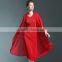 Wholesale England style chiffon spliced wrinkled midi dress for lady