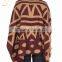 Cardigan Style Lady Custom Intarsia Wool Poncho Sweater