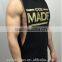 Men's 100% Natural Black Workout Vest Muscel Beast Gym Tee