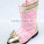 Pink Winter Safety Soft Sole leather Boots for babies