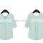 New design 2 colors choice V neck short sleeve Plus size women chiffon fabric shirt