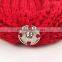 Myfur Lady Fashion Real Raccoon Fur Pompom Striped Knit Hat Wholesale