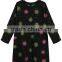 Women's European New Style Long Sleeve Printing Distressed Thick Dress